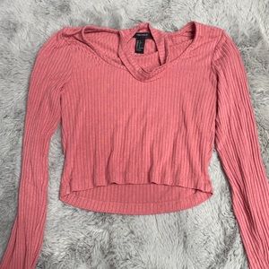 Forever21 Long sleeve crop top with neck cuff